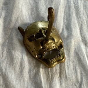 Antique Brass Devil Face Hook